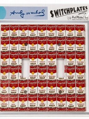 Andy Warhol Campbell's Soup Double Light Switch Plate Cover Sealed Licensed Art